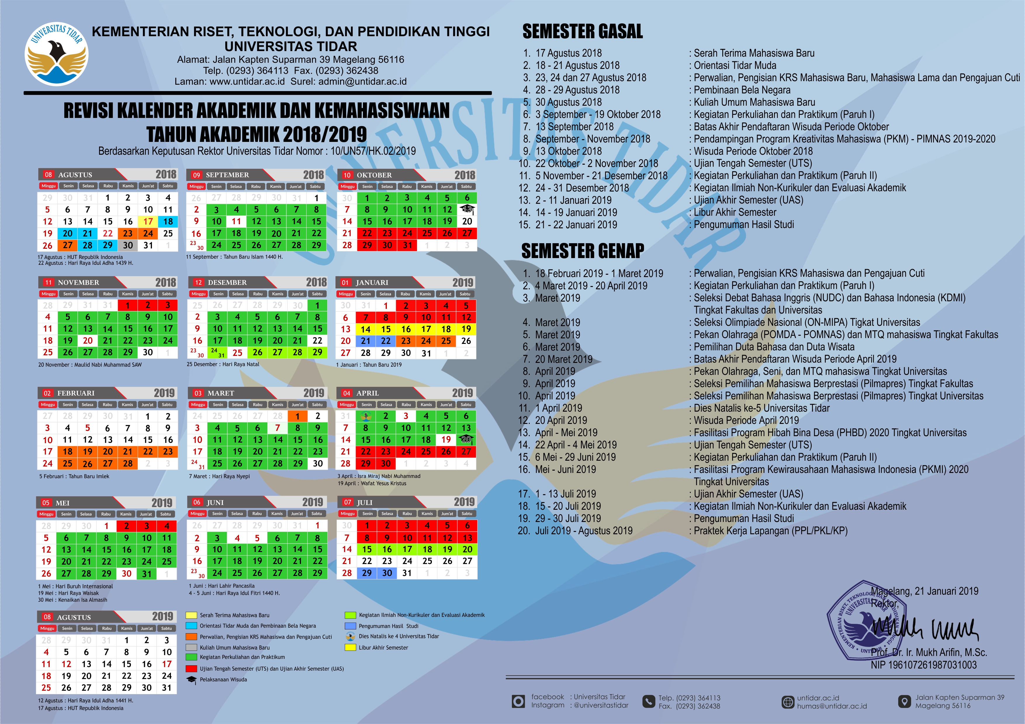 Revisi Kalender Akademik 2019 final