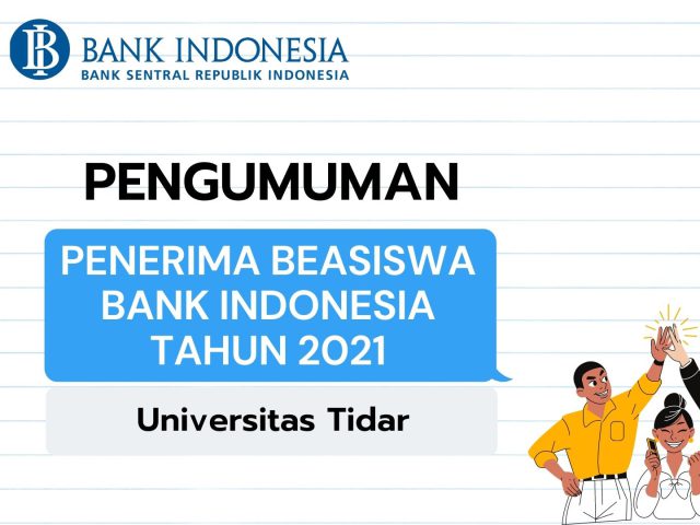 PENGUMUMAN PENERIMA BEASISWA BANK INDONESIA TAHUN 2021